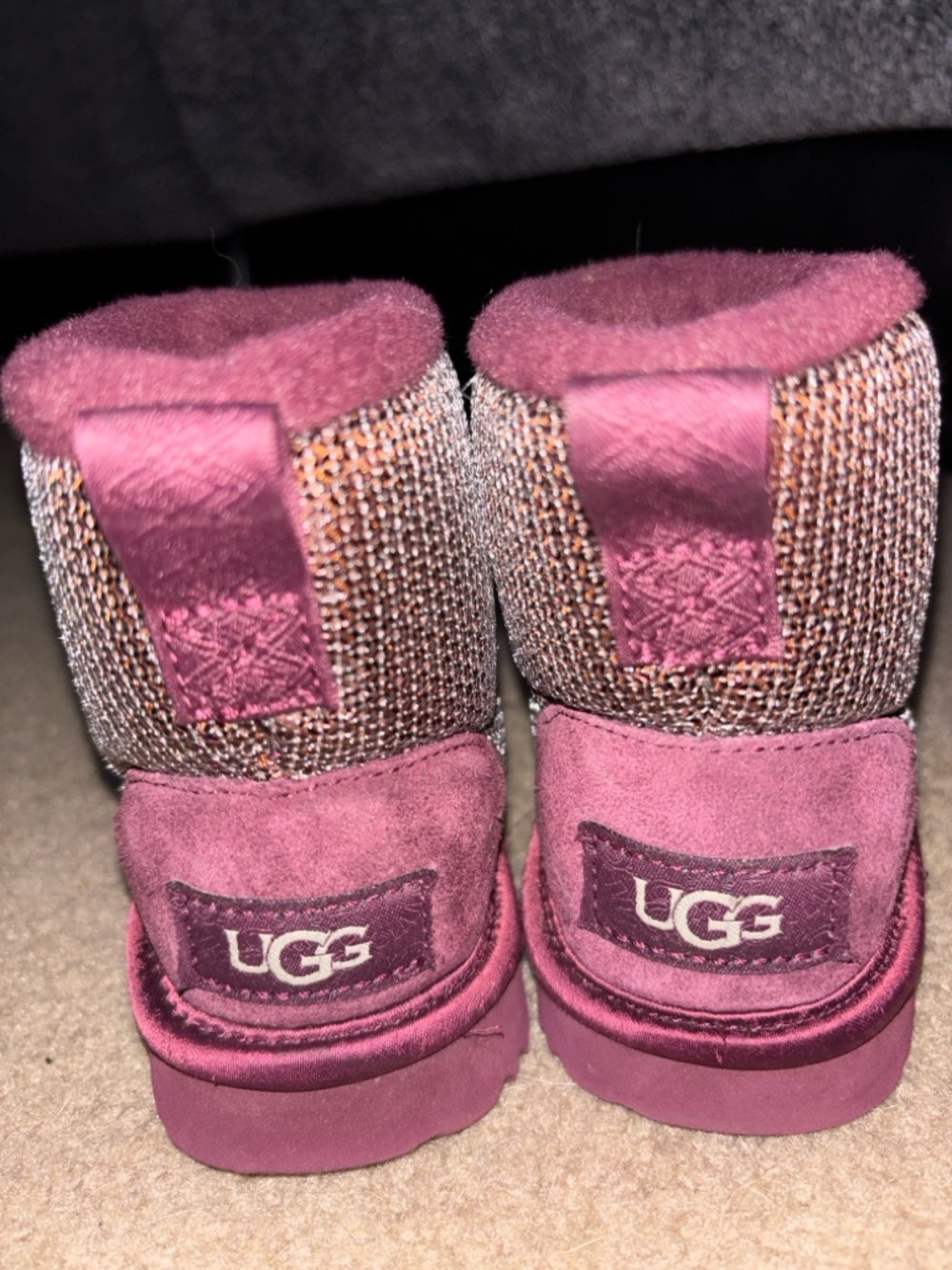 UGG Classic Mini Mirror Ball boots - Wild Grape - Toddler Size 9